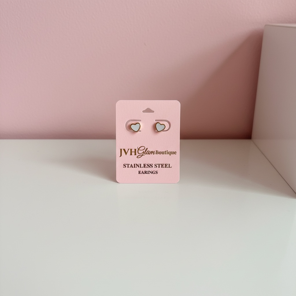 Sweet Heart Gold Stud Earrings