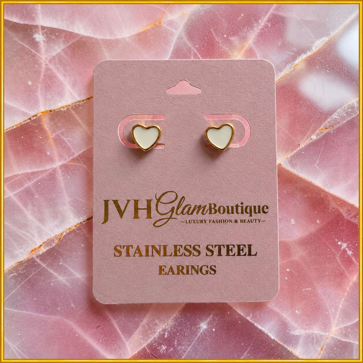 Golden Sweetheart Studs 🤍✨