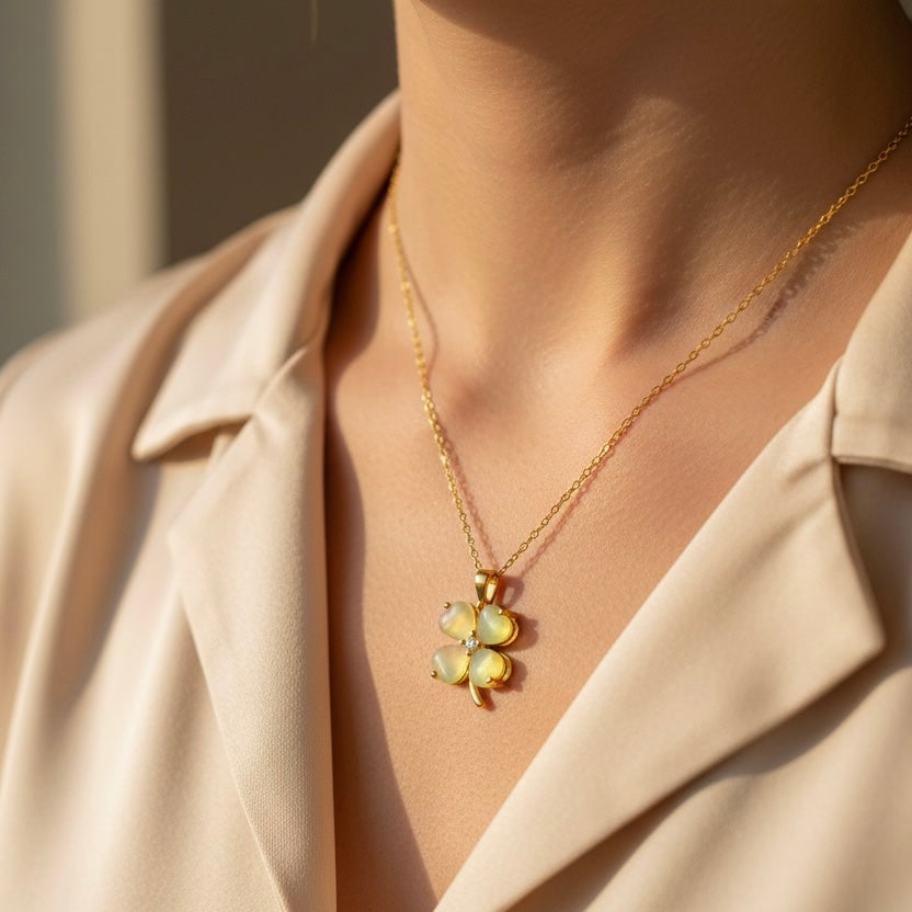 Lucky Glow Clover Necklace